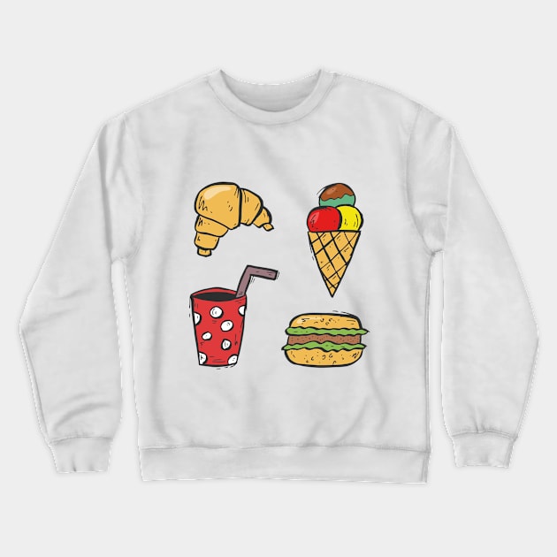 Cute Funny Foodie Shirt Icecream Burger Soda Pastry Laugh Joke Hungry Snack Gift Sarcastic Happy Fun Introvert Awkward Geek Hipster Silly Inspirational Motivational Birthday Present Crewneck Sweatshirt by EpsilonEridani